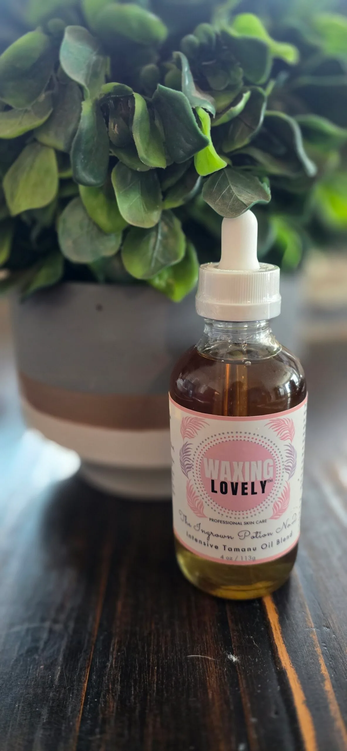 Ingrown hair serum displayed as part of waxing aftercare