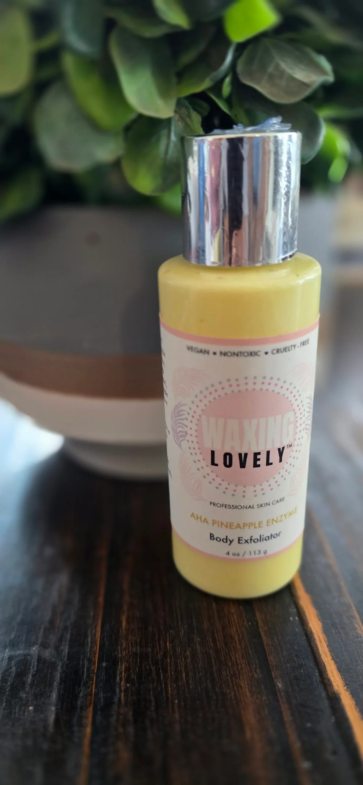 Brightening body lotion featured in a post wax care lineup